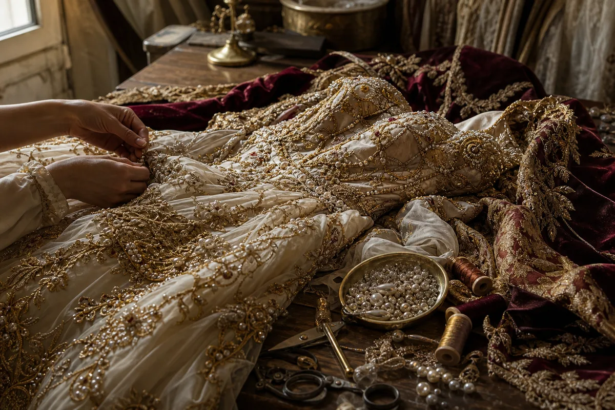 Entretenir une robe brodée après la fête